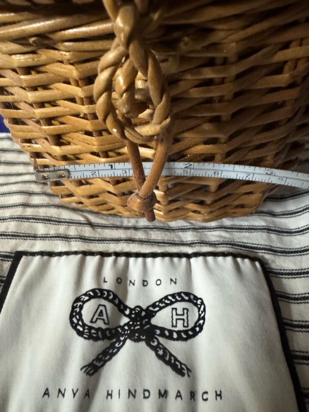 Anya Hindmarch 💯% Authentic Vintage Woven picnic Basket bag w/Handle RARE AHfind - Picture 8 of 12